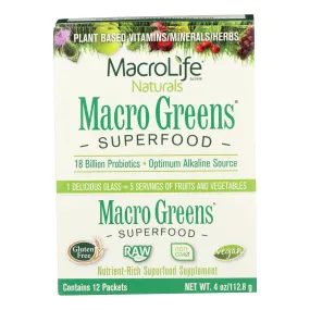 Macrolife Naturals Macro Greens Original - 12 Packets - 4 Oz