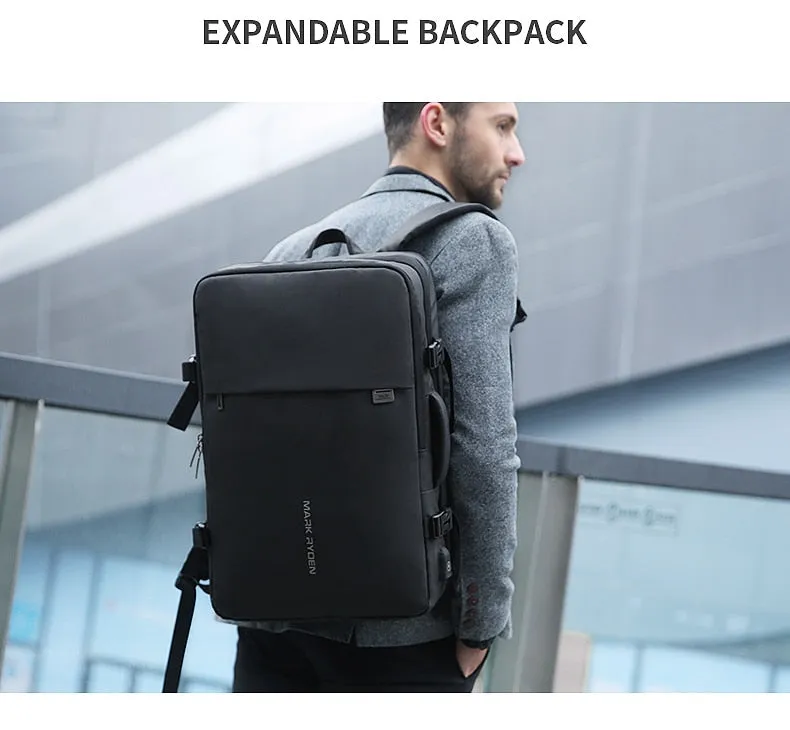 Man Backpack Fit 17 inch Laptop USB Recharging