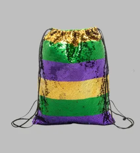 MARDI GRAS sequence drawstring backpack