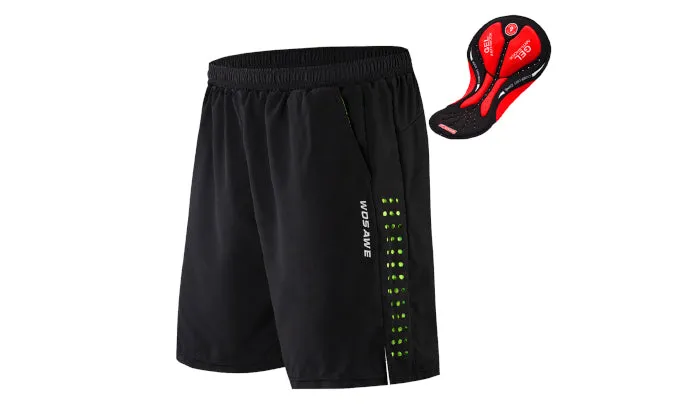 Men Bike Shorts with 3D Gel Padding and Mesh Lining