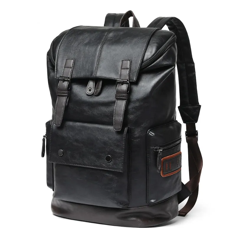 Men Pu Leather Backpack