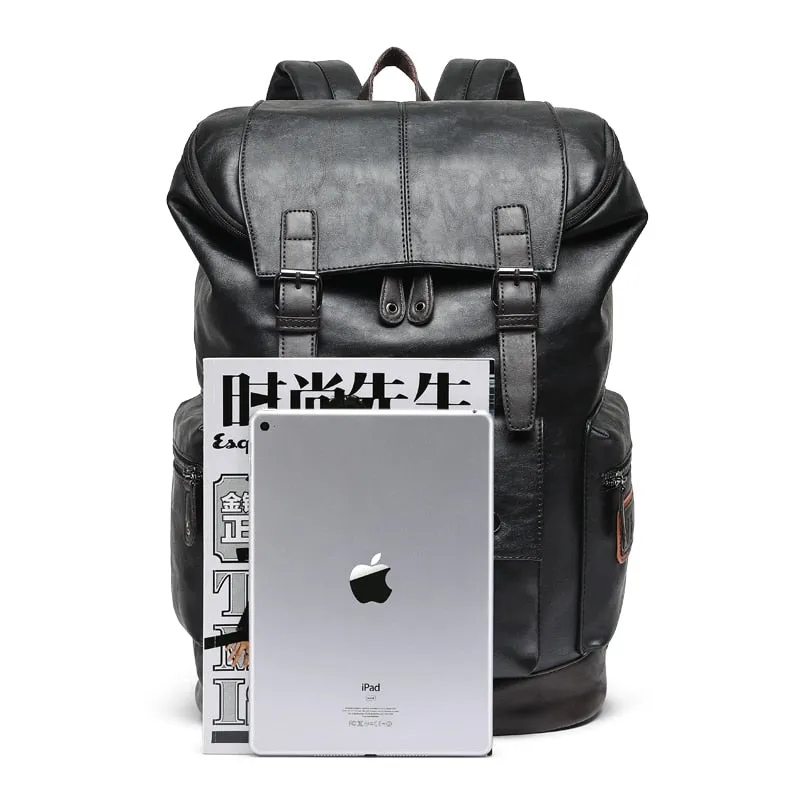 Men Pu Leather Backpack