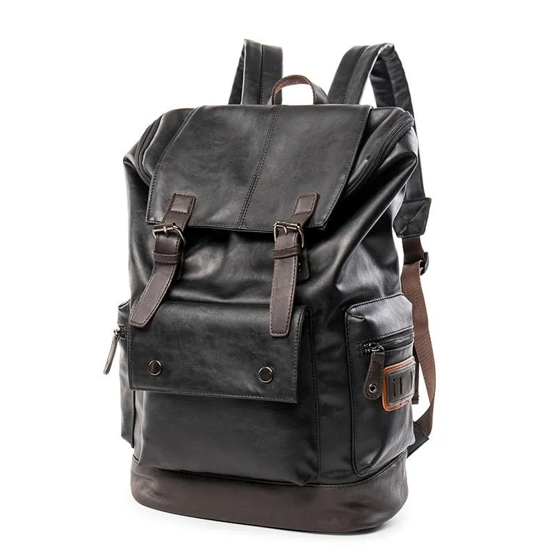 Men Pu Leather Backpack