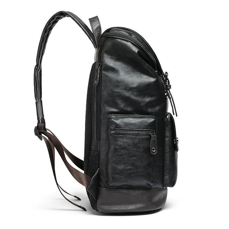 Men Pu Leather Backpack