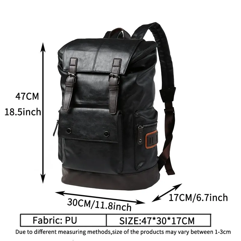 Men Pu Leather Backpack