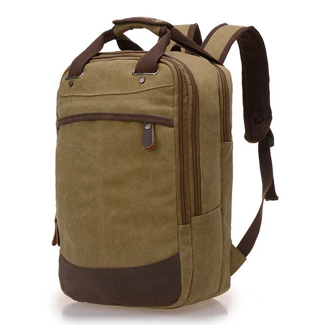 Men's Canvas Backpack - Blue,Sky Blue,Coffee,Khaki