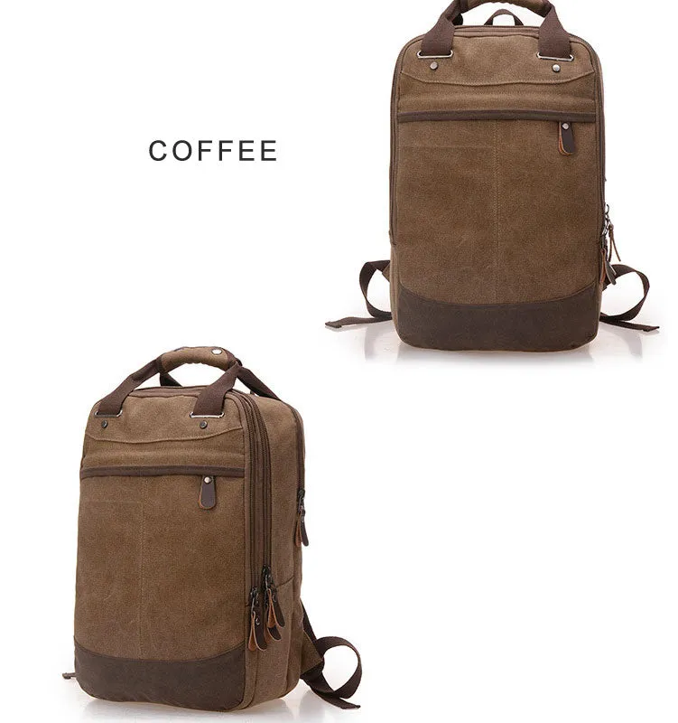 Men's Canvas Backpack - Blue,Sky Blue,Coffee,Khaki