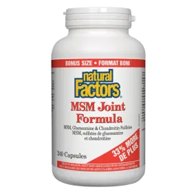 Natural Factors MSM Joint Formula (Bonus) (240 Capsules)