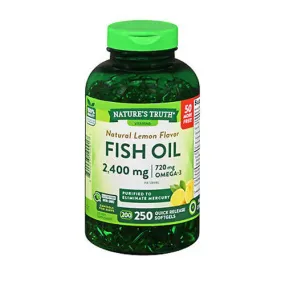 Nature's Truth Fish Oil Quick Release Softgels Natural Lemon Flavor 250 Caps By Nature's Truth