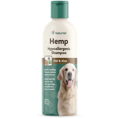 NatureVet Hemp Oat & Aloe Hypoallergenic Shampoo For Dogs 16oz