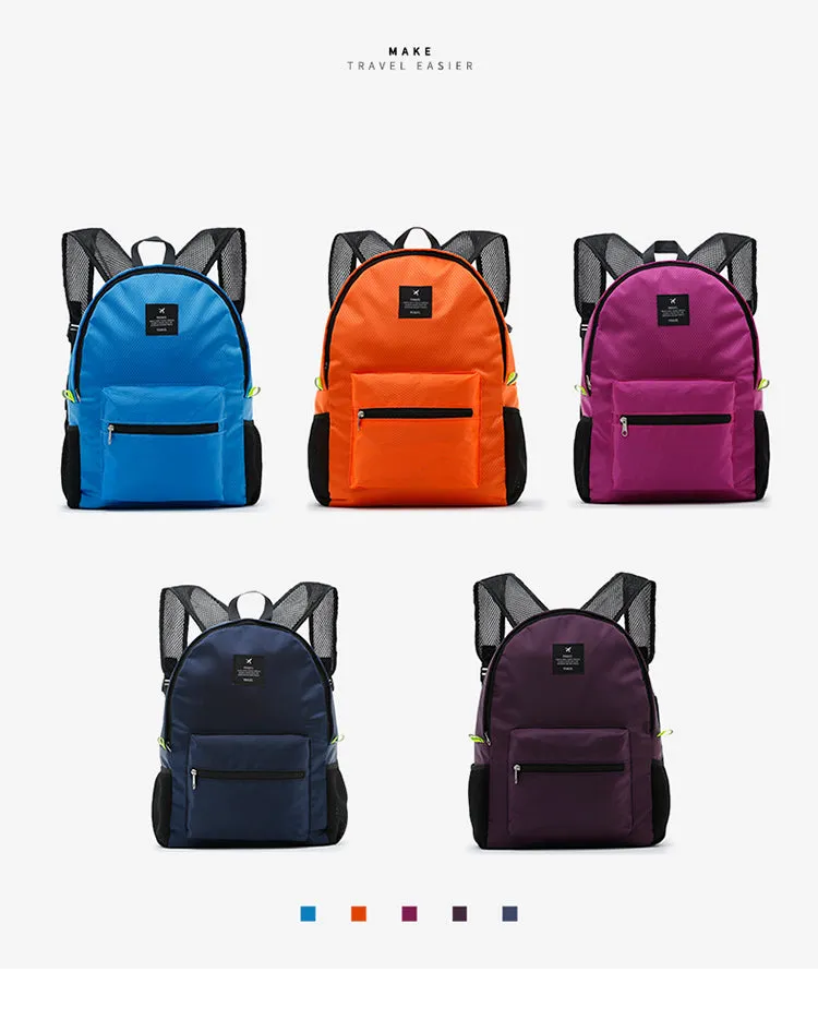 New 5 Colors Women Men Folding Backpack Waterproof Nylon