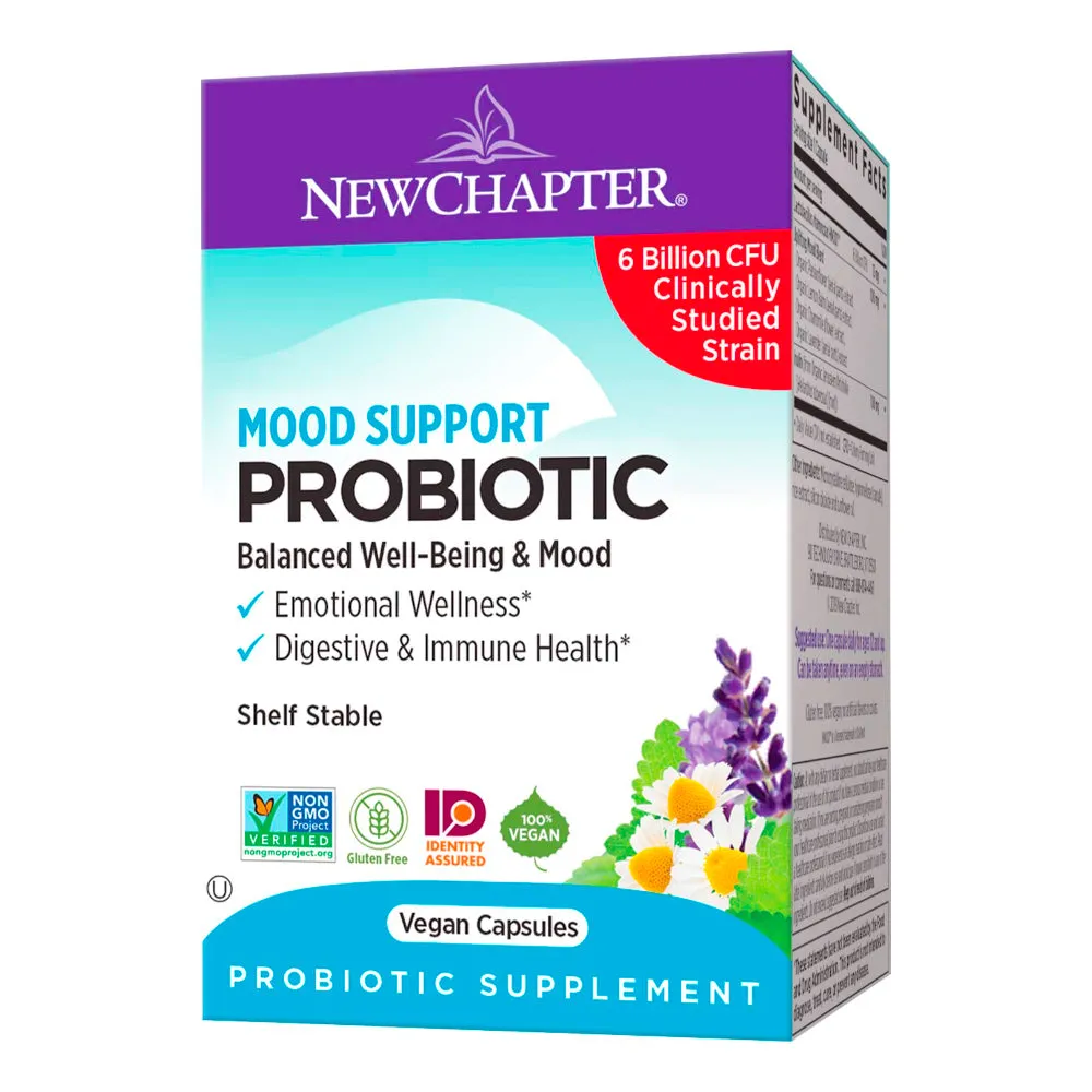 New Chapter Mood Support Probiotic Supplement, Digestive and Immune Health, 30 Vegan Capsules - 0114