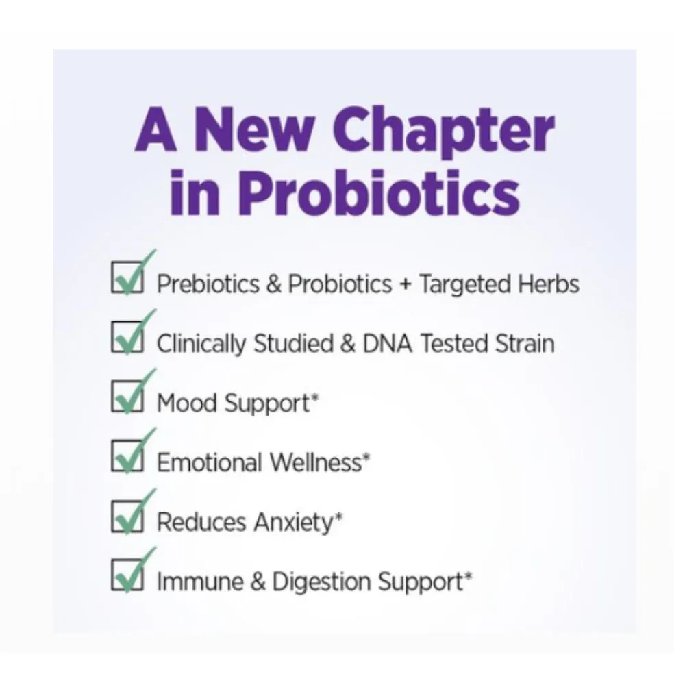 New Chapter Mood Support Probiotic Supplement, Digestive and Immune Health, 30 Vegan Capsules - 0114