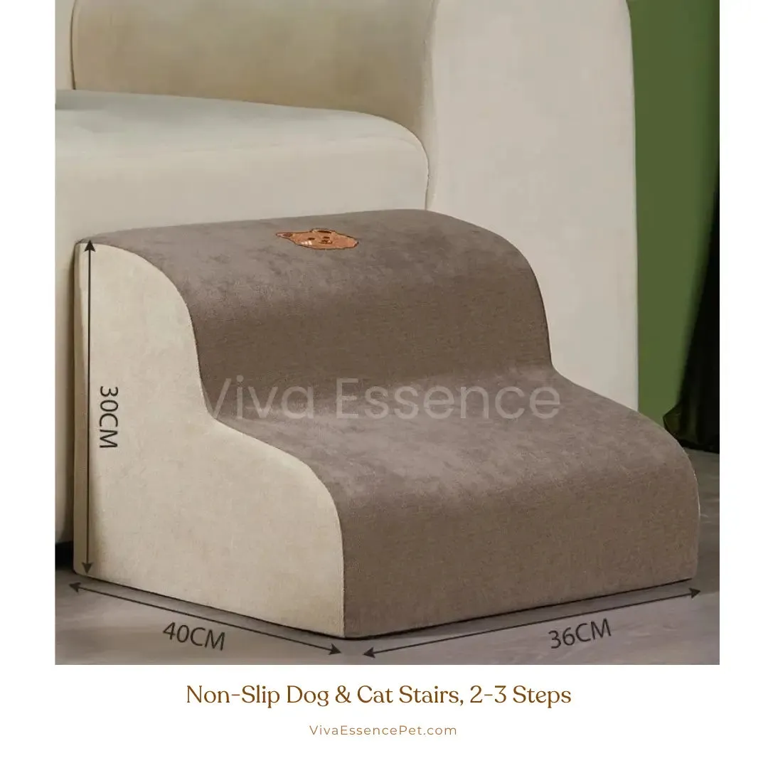 Non-Slip Dog & Cat Stairs, 2-3 Steps for Pets, Easy Climb