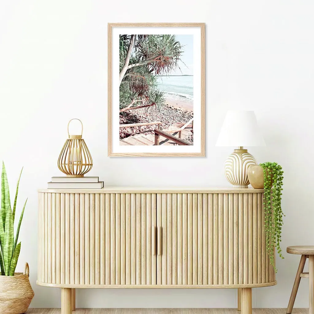 Noosaville Beach Stairs Wall Art Print