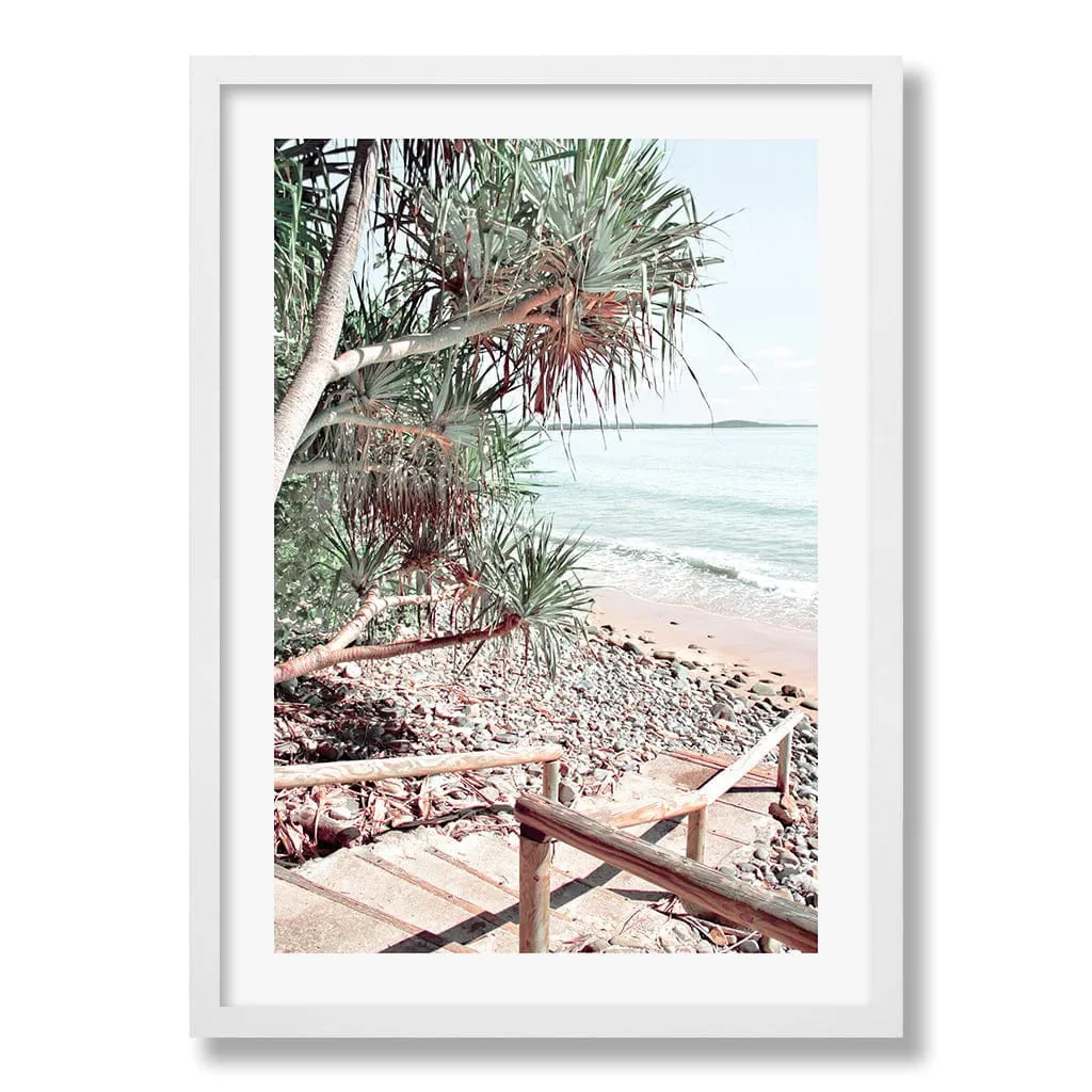 Noosaville Beach Stairs Wall Art Print