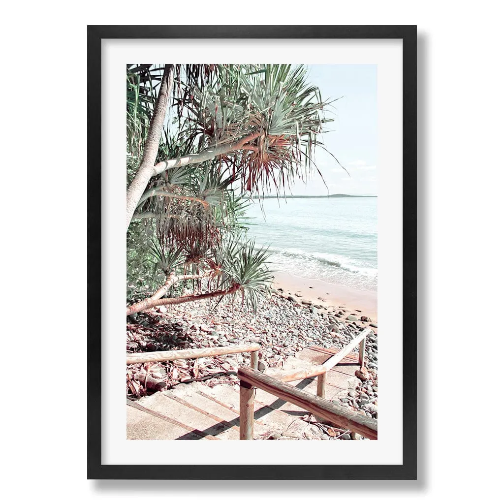 Noosaville Beach Stairs Wall Art Print