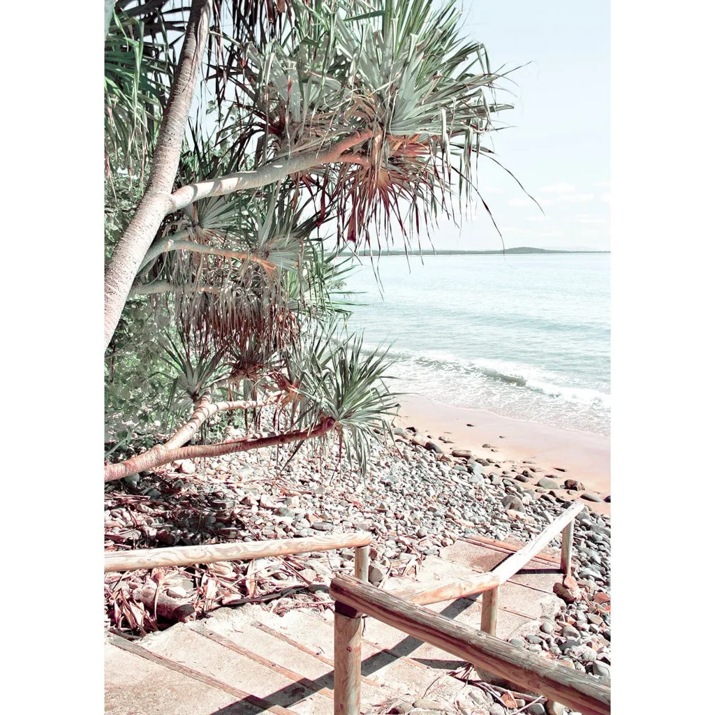 Noosaville Beach Stairs Wall Art Print