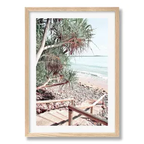 Noosaville Beach Stairs Wall Art Print