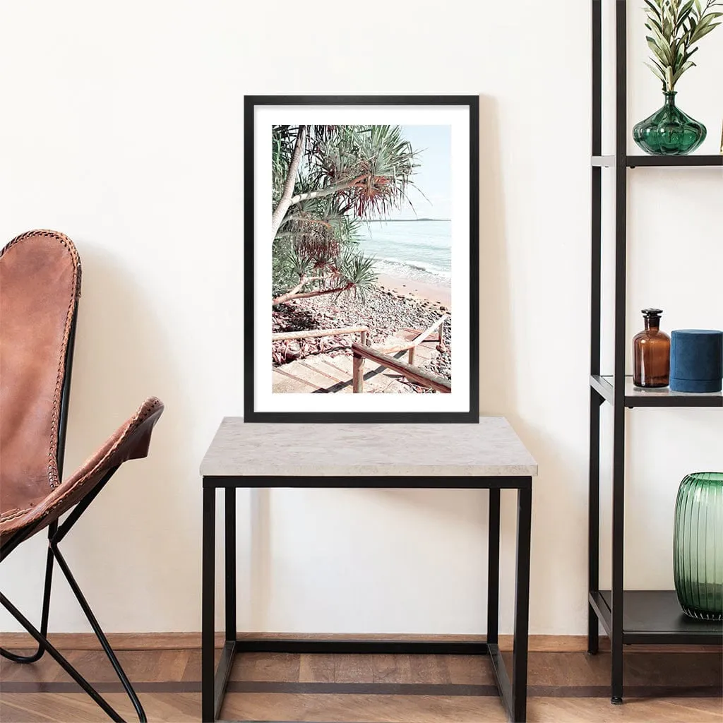 Noosaville Beach Stairs Wall Art Print