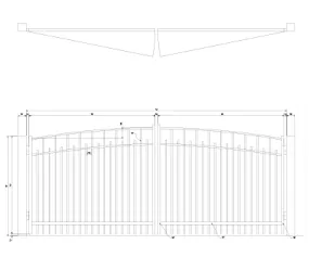 Over Arch Alternating Picket Gate