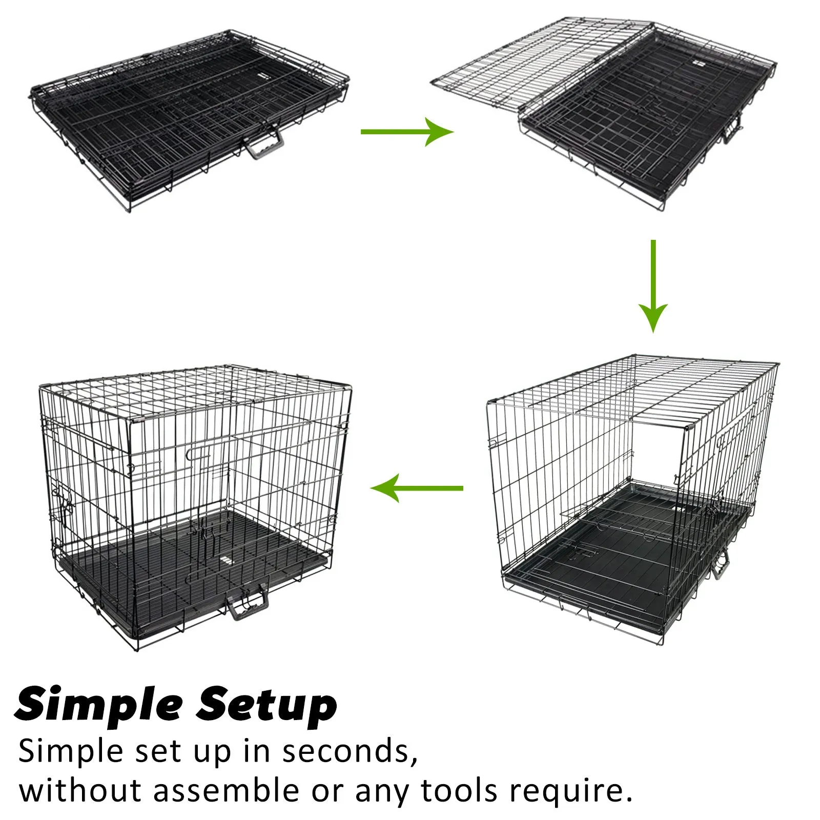 Paw Mate Wire Dog Cage Crate 24in with Tray   Cushion Mat   Blue Cover Combo