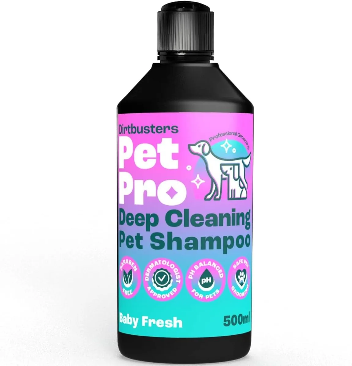 Pet Pro Dog Shampoo (500ml) Sensitive Skin, Deep Cleaning Professional Dog Grooming & Puppy Shampoo & Conditioner For Smelly Dogs, Baby Fresh