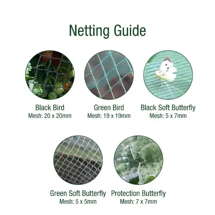 Premium Fruit Cage Height 1.9m - Black Soft Butterfly Netting - Various Sizes