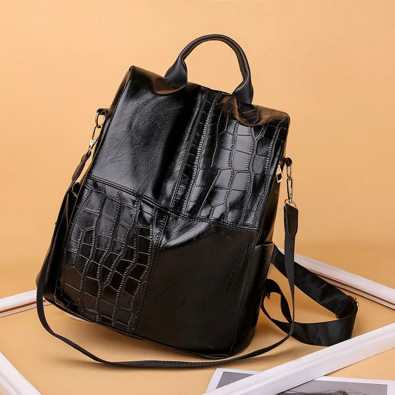 PU leather Women   Backpacks