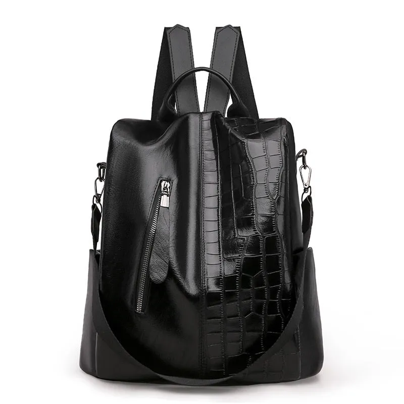 PU leather Women   Backpacks