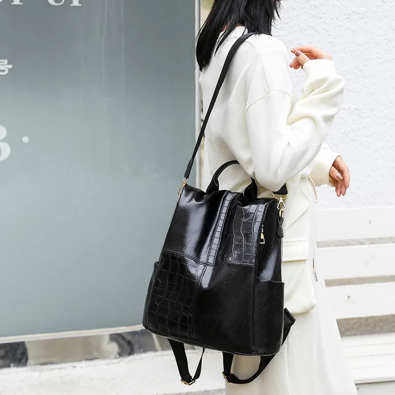 PU leather Women   Backpacks