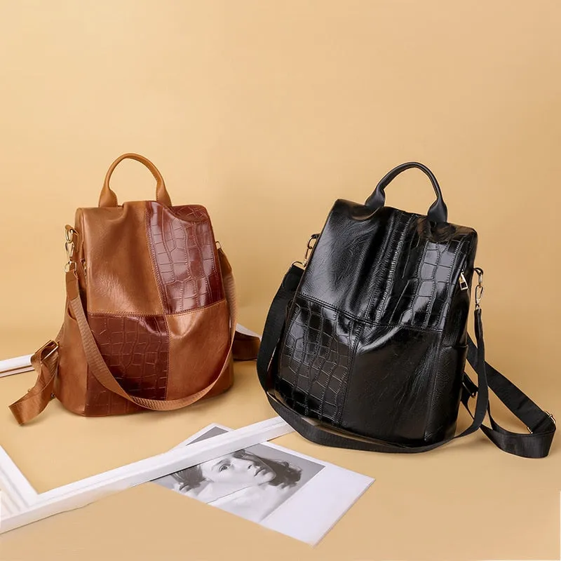 PU leather Women   Backpacks