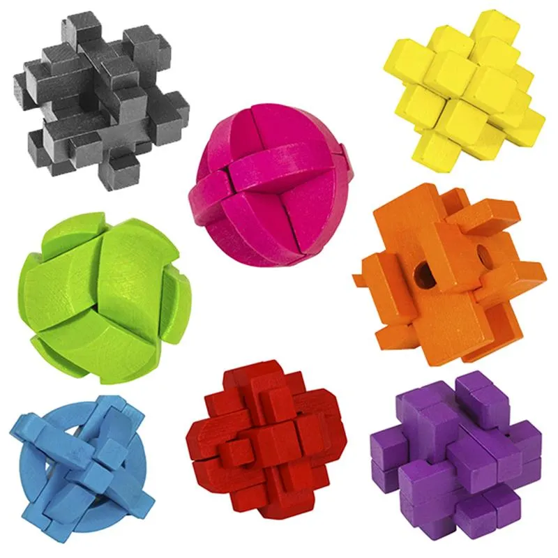 Puzzle Wooden Bright Colours Mini Puzzles