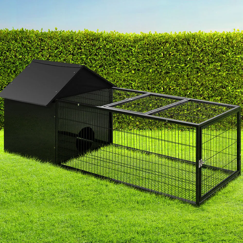 Rabbit Cage Hutch Cages Indoor Outdoor Hamster Enclosure Pet Metal Carrier 162cm Length