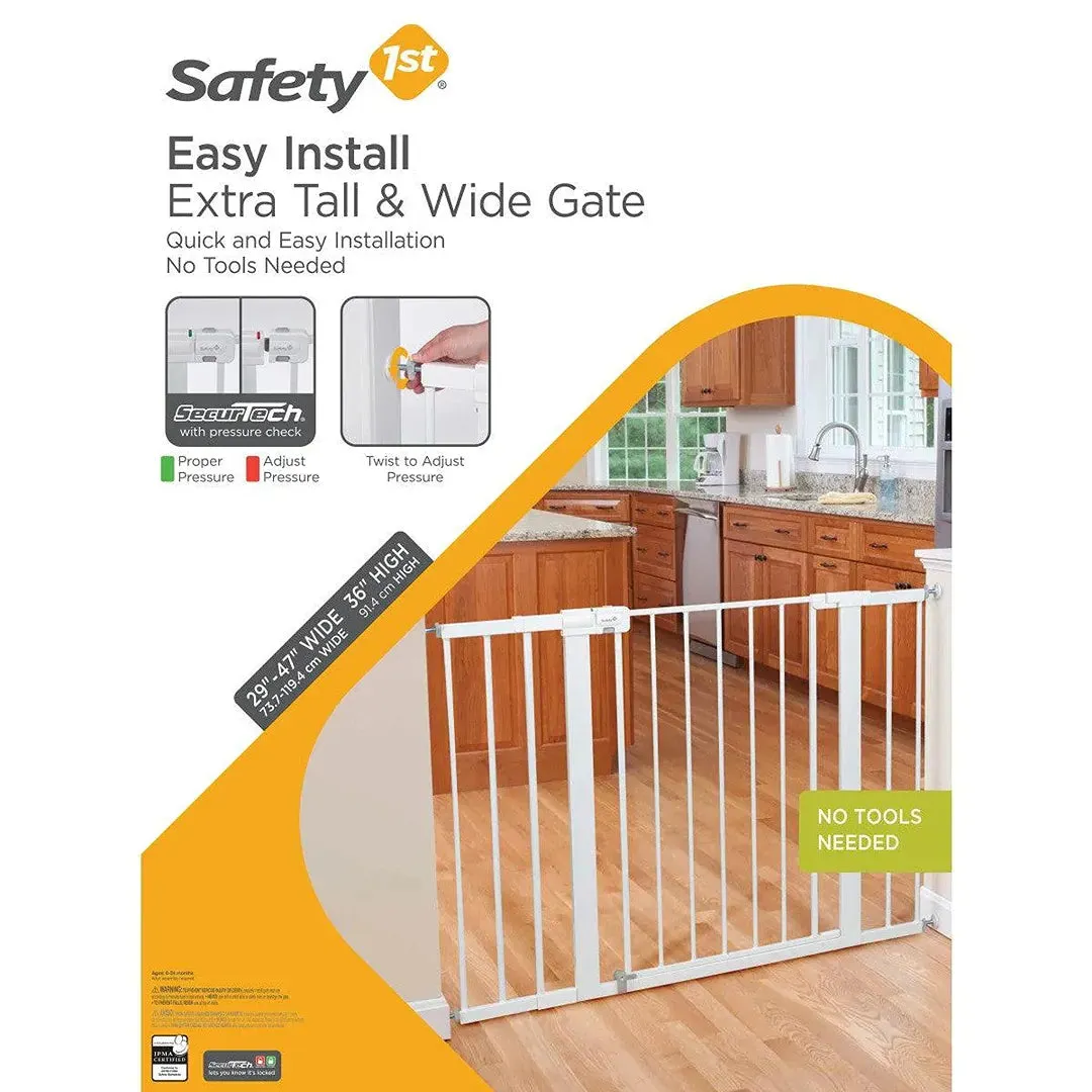 Secure Tech Tall & Wide Gate - White