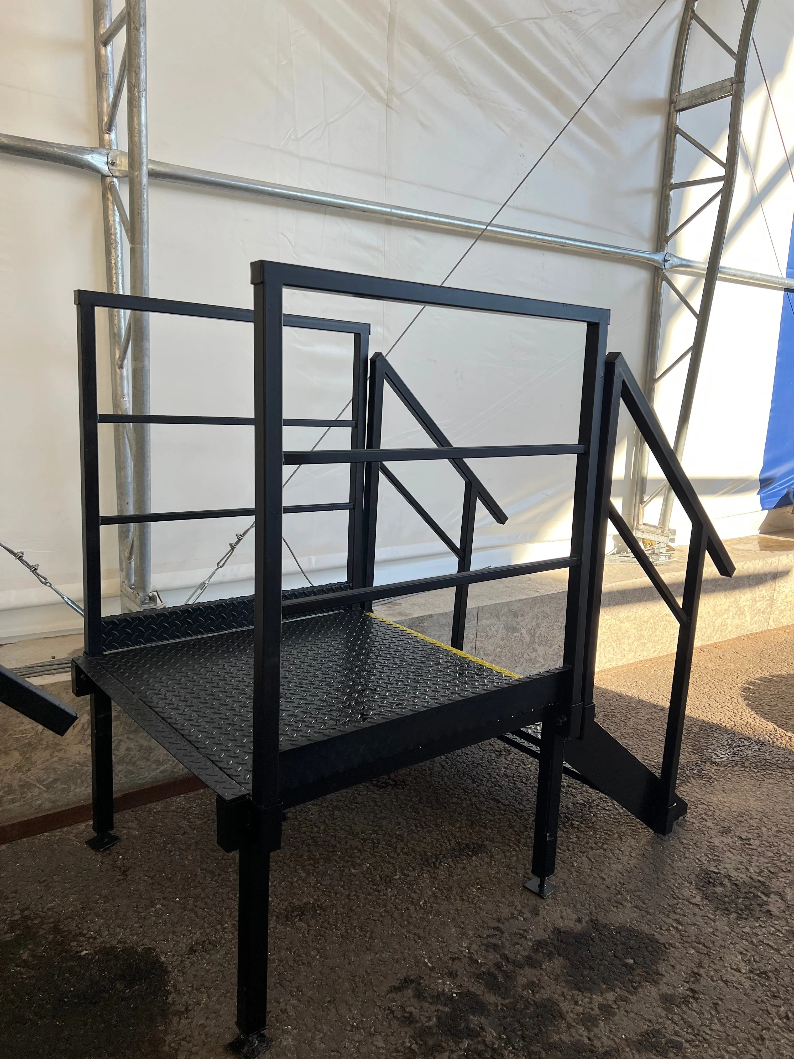 Steel Podium Steps for Toilet Blocks / Steel Staircase for Cabins and Wc | 3 Tread Steel Stairs | No P1