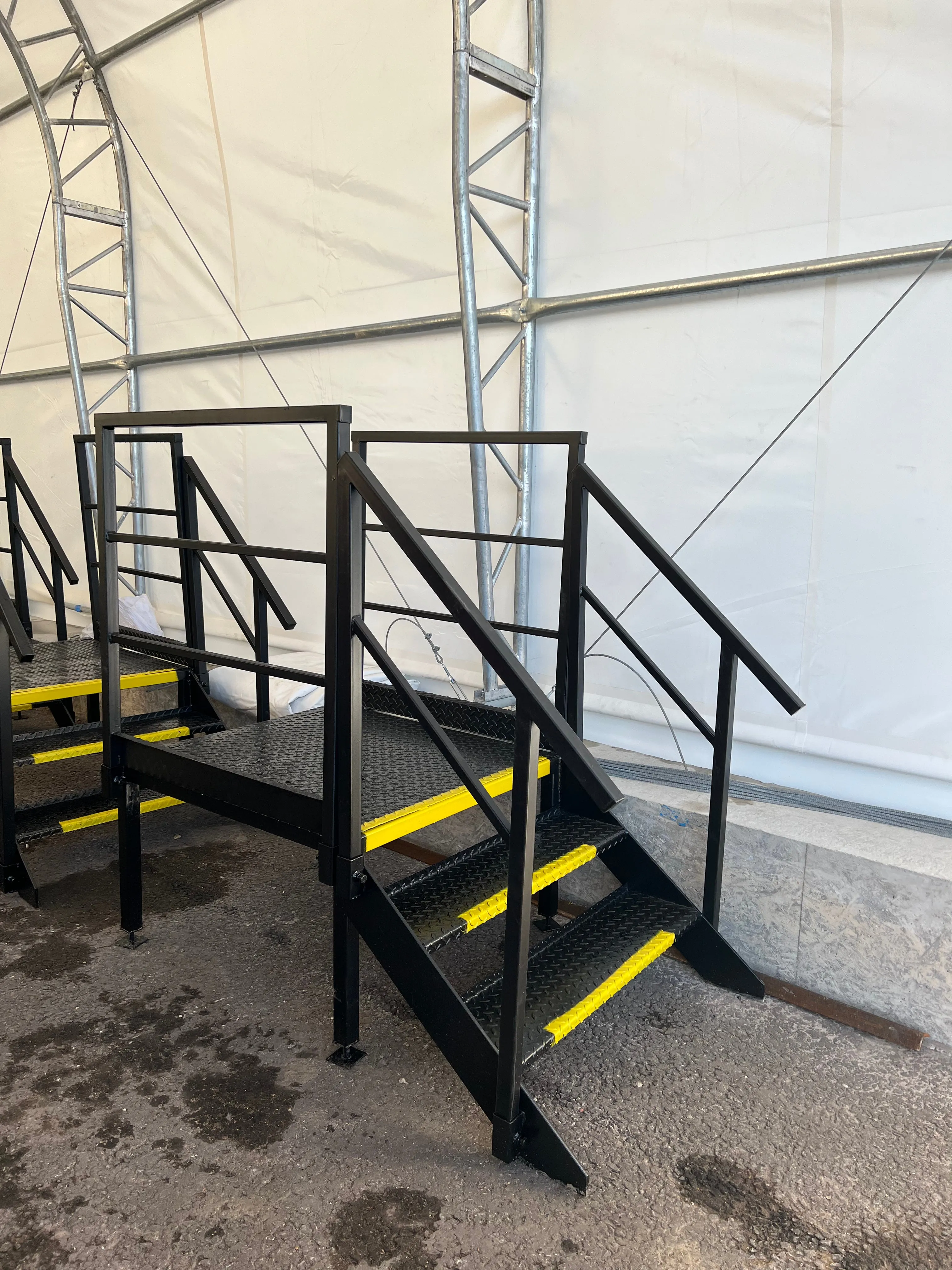 Steel Podium Steps for Toilet Blocks / Steel Staircase for Cabins and Wc | 3 Tread Steel Stairs | No P1