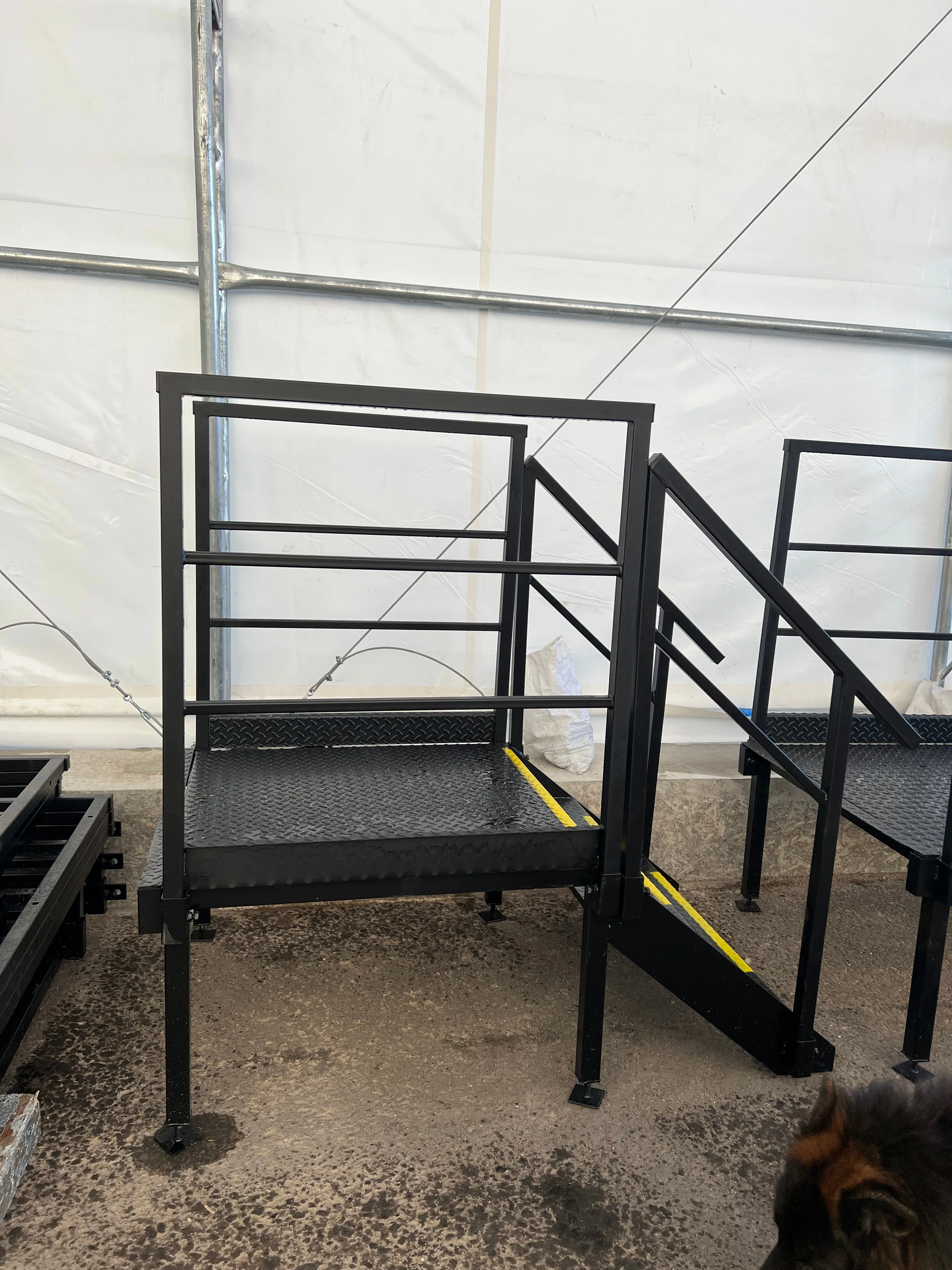 Steel Podium Steps for Toilet Blocks / Steel Staircase for Cabins and Wc | 3 Tread Steel Stairs | No P1