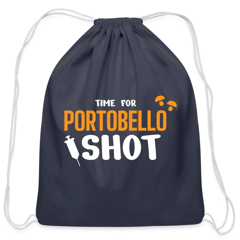 Time for Portobello shot Drawstring Bag