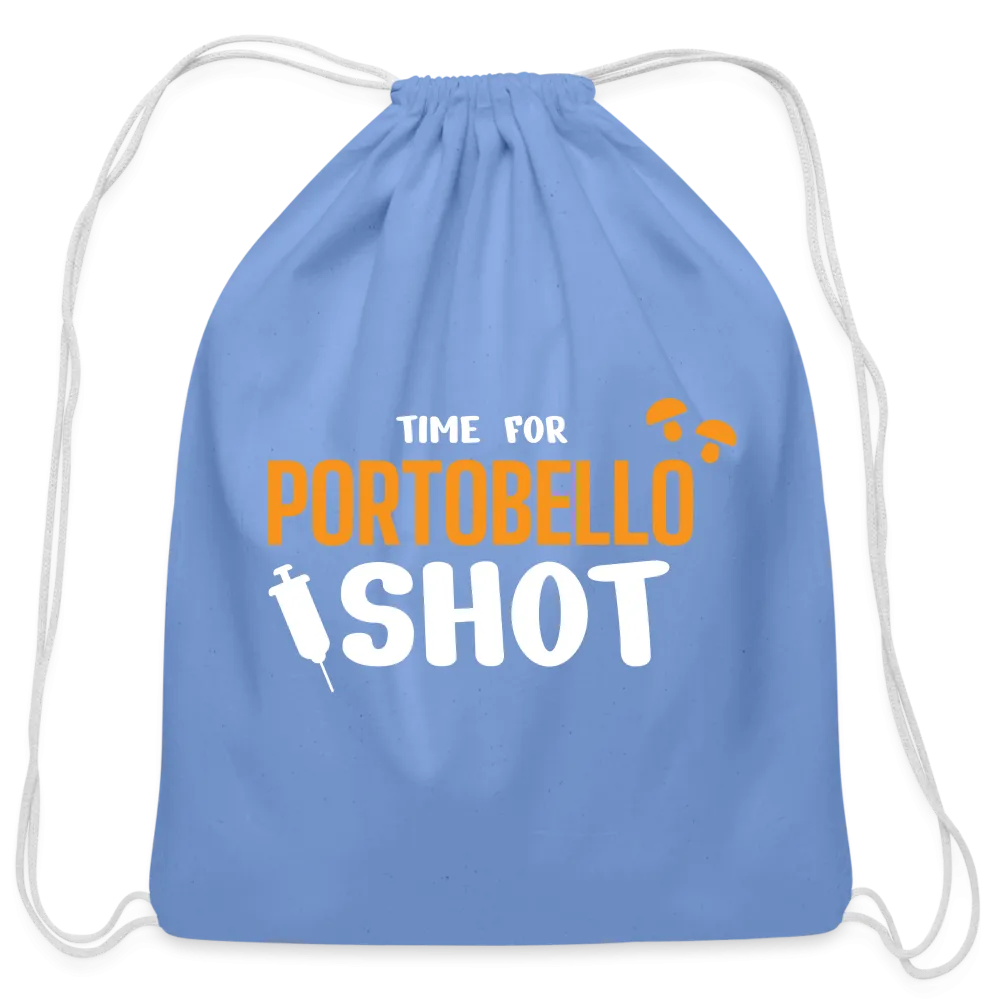 Time for Portobello shot Drawstring Bag