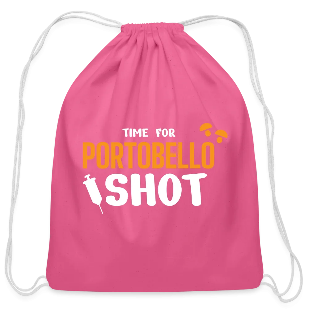 Time for Portobello shot Drawstring Bag