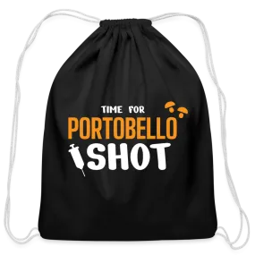 Time for Portobello shot Drawstring Bag