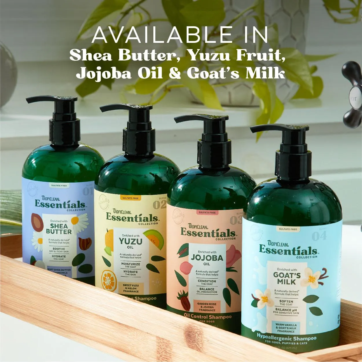 Tropiclean Essentials- Shea Butter Soothing Shampoo for Dogs, Puppies and Cats