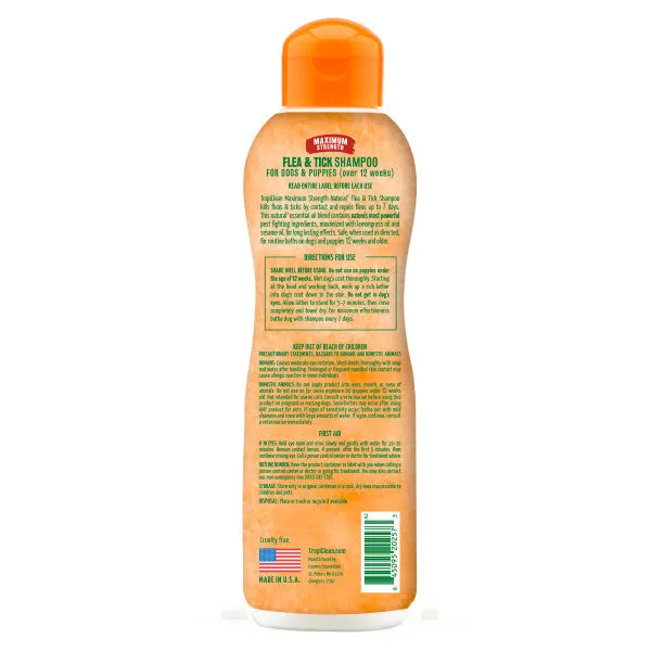 TropiClean Natural Flea & Tick Maximum Strength Shampoo for Dogs