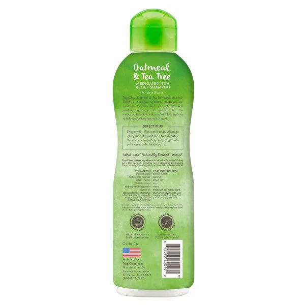 TropiClean Oatmeal & Tea Tree Medicated Itch Relief Shampoo for Pets