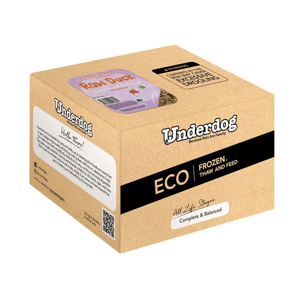 Underdog Raw Duck Complete & Balanced Eco Pack Frozen Dog Food 3kg