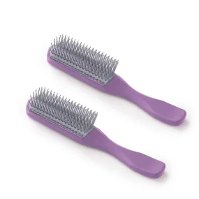 Urbane Home Hair Brush | Bristles Brush | Hair Brush with Paddle | Brush for Curly wavy Hairs | Suitable For All Hair Types | Hair Brush Styling Hair | 2 Piece | C19P.. | Purple