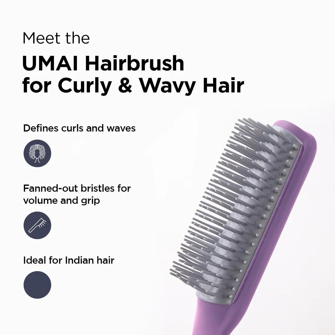 Urbane Home Hair Brush | Bristles Brush | Hair Brush with Paddle | Brush for Curly wavy Hairs | Suitable For All Hair Types | Hair Brush Styling Hair | 2 Piece | C19P.. | Purple