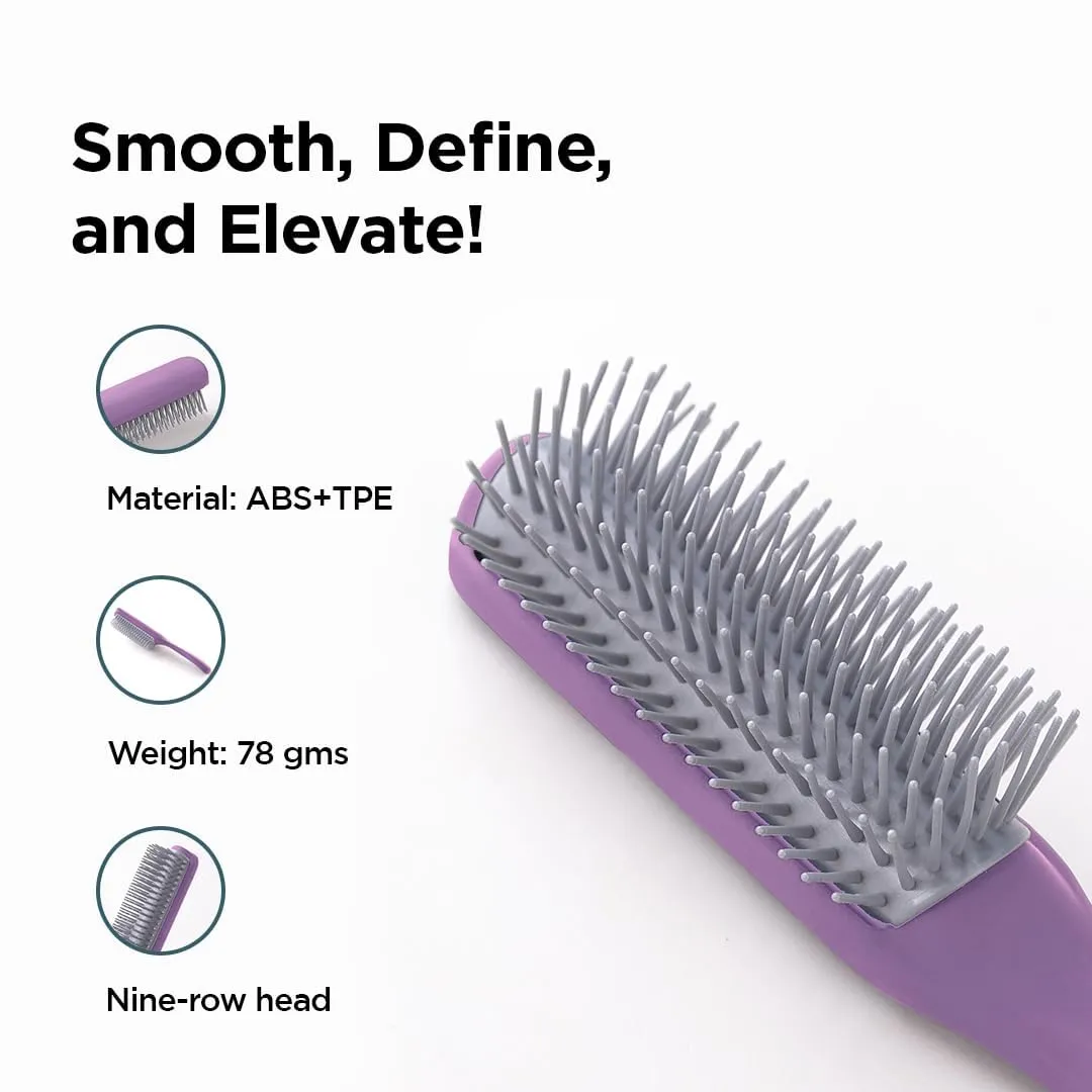 Urbane Home Hair Brush | Bristles Brush | Hair Brush with Paddle | Brush for Curly wavy Hairs | Suitable For All Hair Types | Hair Brush Styling Hair | 2 Piece | C19P.. | Purple