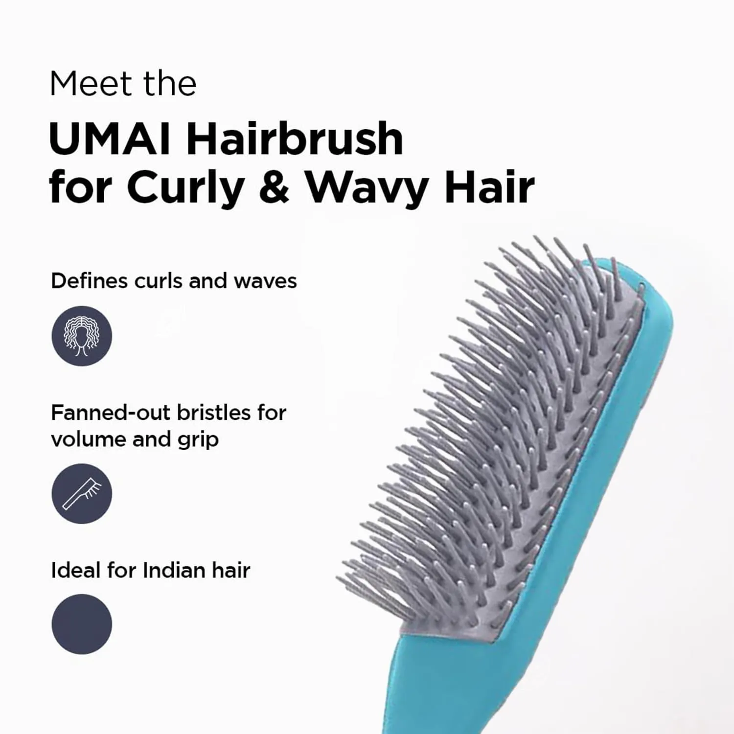 Urbane Home Hair Brush | Flexible Bristles Brush | Hair Brush with Paddle | Straightens & Detangles Hair Brush | Suitable For All Hair Types | Hair Brush Styling Hair | Set of 2 | Purple & Blue